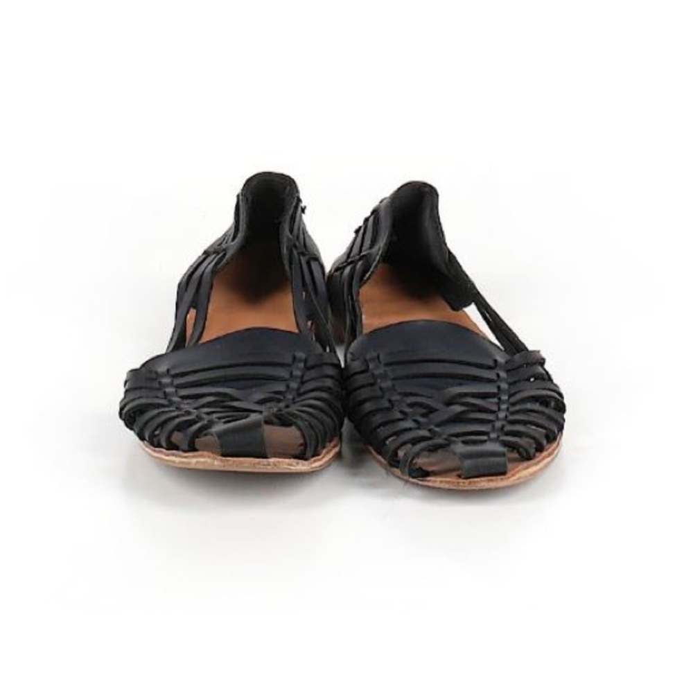 M&S collection braided leather slip on flats (size 9) black